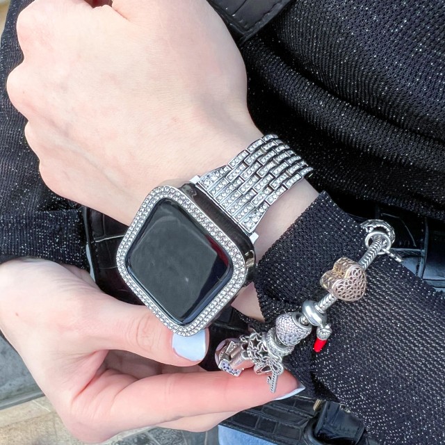 Apple Watch Luxury Stainless Steel Band with Diamonds - Afrodite | SMANIQUE