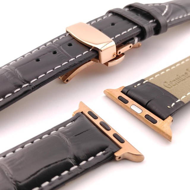 Apple Watch Dressy Genuine Leather Band with Butterfly Clasp - Cerbero | SMANIQUE