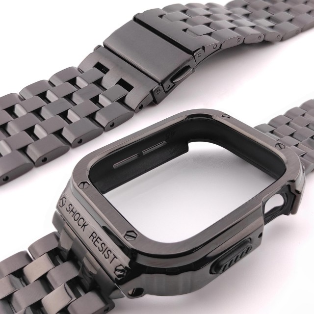 Apple Watch Luxury Rugged Stainless Steel Casing + Band Kit - Devel | SMANIQUE