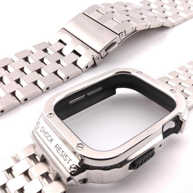 Apple Watch Luxury Rugged Stainless Steel Casing + Band Kit - Devel | SMANIQUE