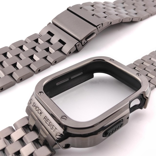 Apple Watch Luxury Rugged Stainless Steel Casing + Band Kit - Devel | SMANIQUE
