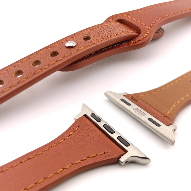 Apple Watch Genuine Thin Leather Band Pin-and-Tuck - Hera Slim | SMANIQUE