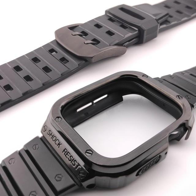 Apple Watch Rugged Steel and Silicone Casing Band + Cover Kit - Honos | SMANIQUE