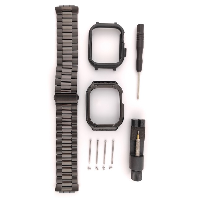 Apple Watch Luxury Rugged Stainless Steel Casing + Band Kit - Devel | SMANIQUE