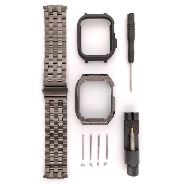 Apple Watch Luxury Rugged Stainless Steel Casing + Band Kit - Devel | SMANIQUE