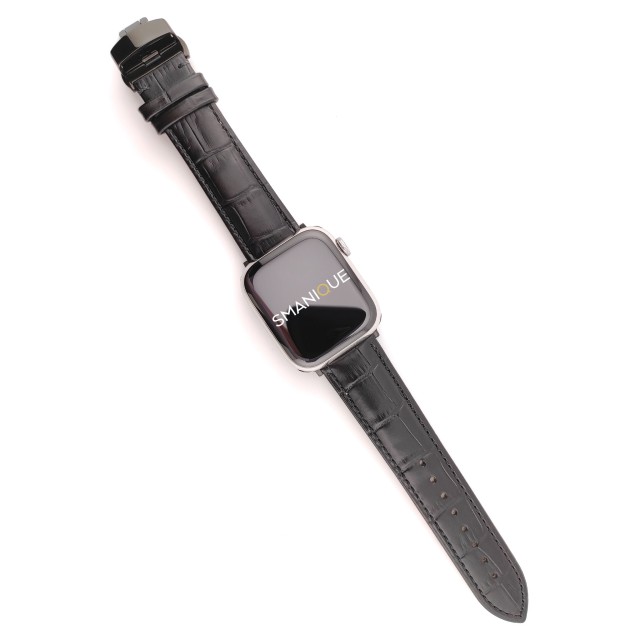 Apple Watch Dressy Genuine Leather Band with Butterfly Clasp - Cerbero | SMANIQUE