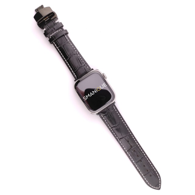 Apple Watch Dressy Genuine Leather Band with Butterfly Clasp - Cerbero | SMANIQUE