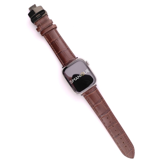 Apple Watch Dressy Genuine Leather Band with Butterfly Clasp - Cerbero | SMANIQUE