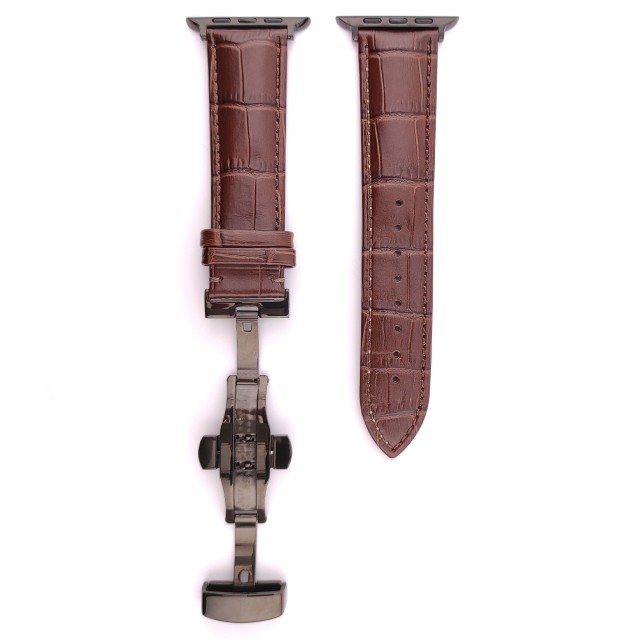 Apple Watch Dressy Genuine Leather Band with Butterfly Clasp - Cerbero | SMANIQUE