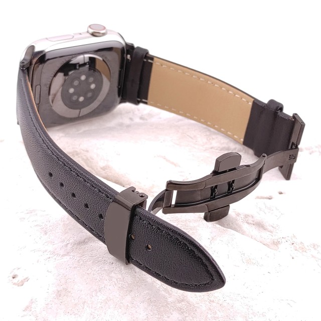 Apple Watch Dressy Genuine Leather Band with Butterfly Clasp - Adon | SMANIQUE