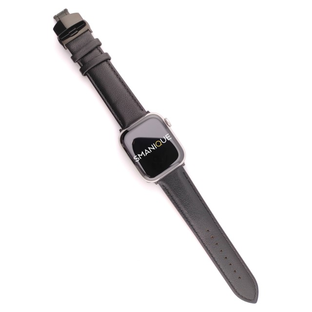 Apple Watch Dressy Genuine Leather Band with Butterfly Clasp - Adon | SMANIQUE