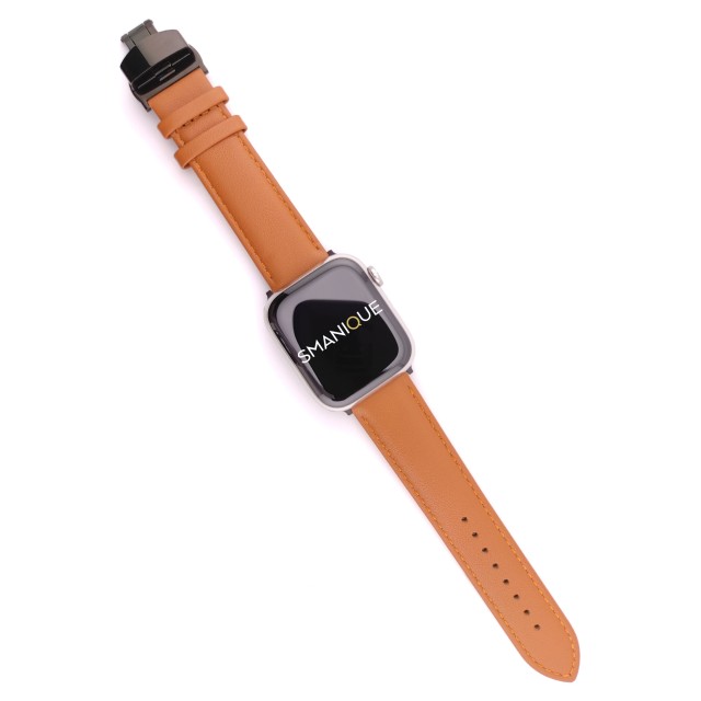 Apple Watch Dressy Genuine Leather Band with Butterfly Clasp - Adon | SMANIQUE