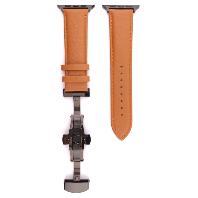 Apple Watch Dressy Genuine Leather Band with Butterfly Clasp - Adon | SMANIQUE