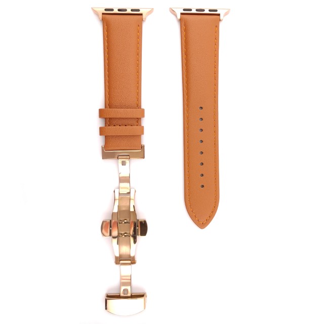 Apple Watch Dressy Genuine Leather Band with Butterfly Clasp - Adon | SMANIQUE