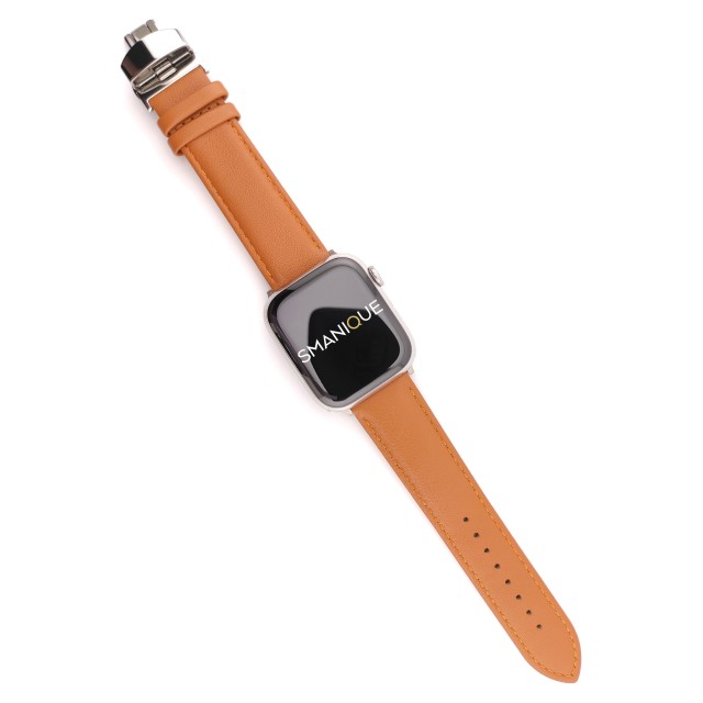 Apple Watch Dressy Genuine Leather Band with Butterfly Clasp - Adon | SMANIQUE