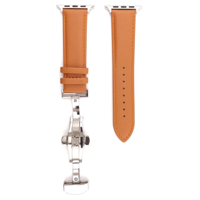 Apple Watch Dressy Genuine Leather Band with Butterfly Clasp - Adon | SMANIQUE