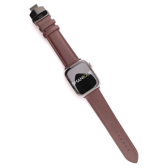 Apple Watch Dressy Genuine Leather Band with Butterfly Clasp - Adon | SMANIQUE