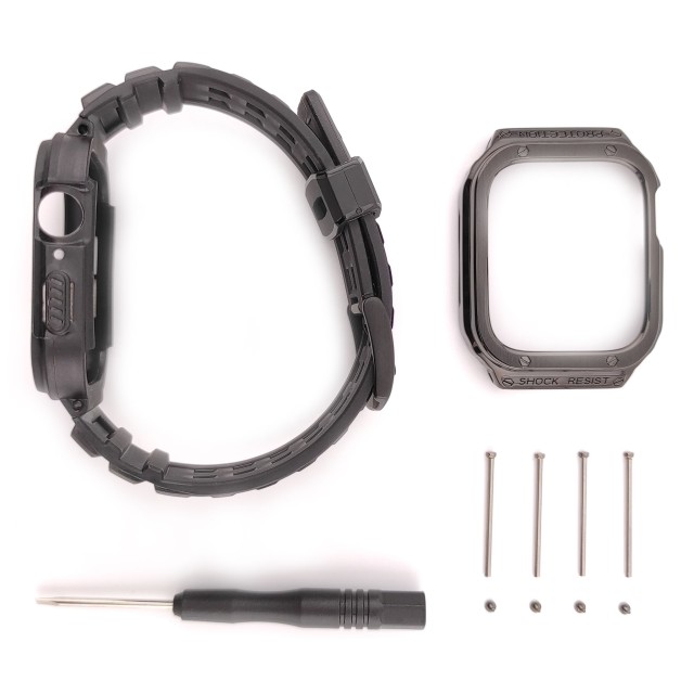 Apple Watch Rugged Steel and Silicone Casing Band + Cover Kit - Honos | SMANIQUE