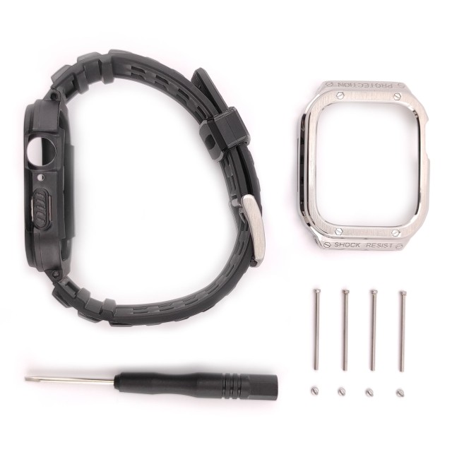 Apple Watch Rugged Steel and Silicone Casing Band + Cover Kit - Honos | SMANIQUE
