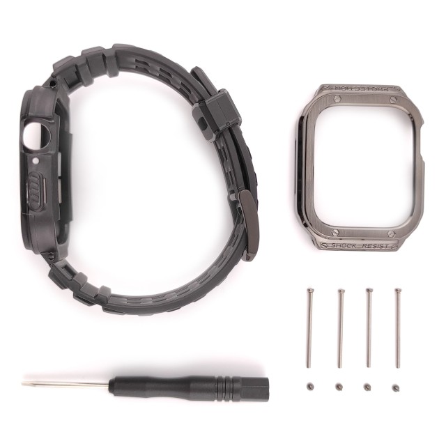 Apple Watch Rugged Steel and Silicone Casing Band + Cover Kit - Honos | SMANIQUE