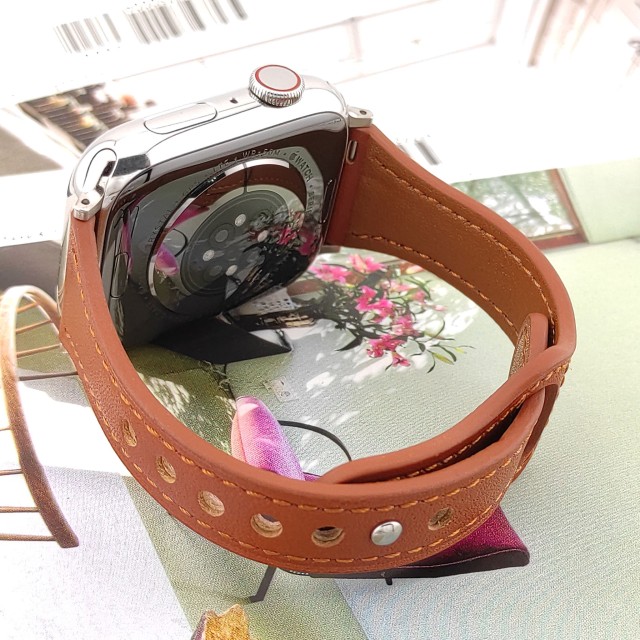 Apple Watch Genuine Thin Leather Band Pin-and-Tuck - Hera Slim | SMANIQUE