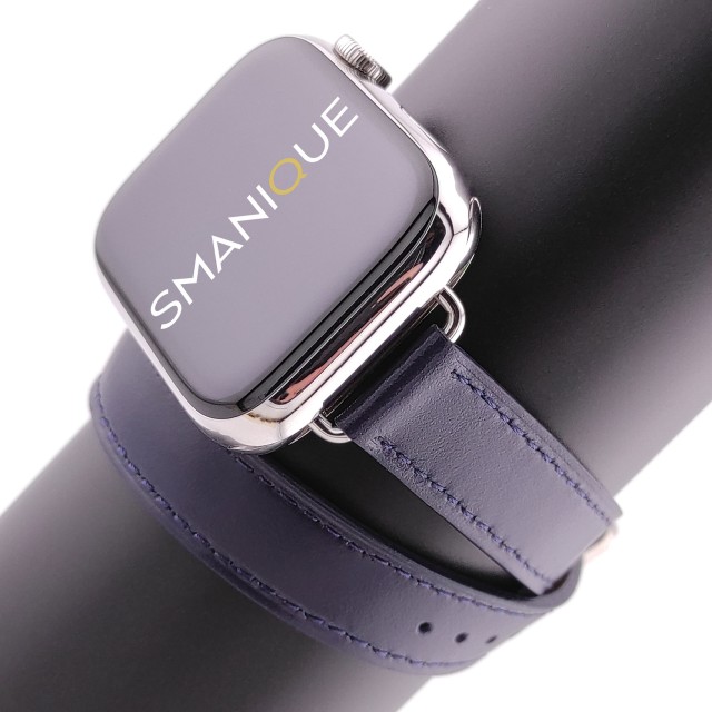 Apple Watch Thin Double Tour Band in Genuine Leather - Medea Double Tour Slim | SMANIQUE