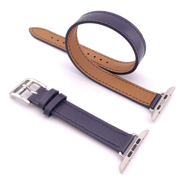 Apple Watch Thin Double Tour Band in Genuine Leather - Medea Double Tour Slim | SMANIQUE