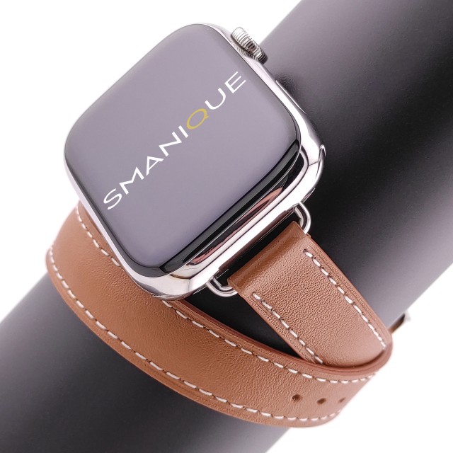 Apple Watch Thin Double Tour Band in Genuine Leather - Medea Double Tour Slim | SMANIQUE