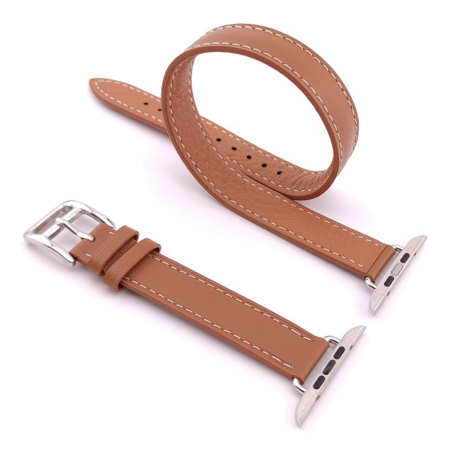 Apple Watch Thin Double Tour Band in Genuine Leather - Medea Double Tour Slim | SMANIQUE