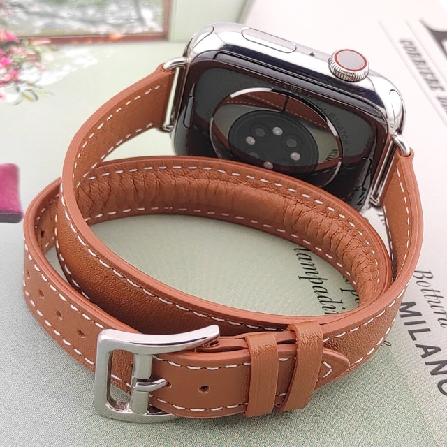 Apple Watch Thin Double Tour Band in Genuine Leather - Medea Double Tour Slim | SMANIQUE
