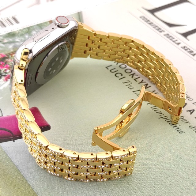 Apple Watch Luxury Stainless Steel Band with Diamonds - Afrodite | SMANIQUE