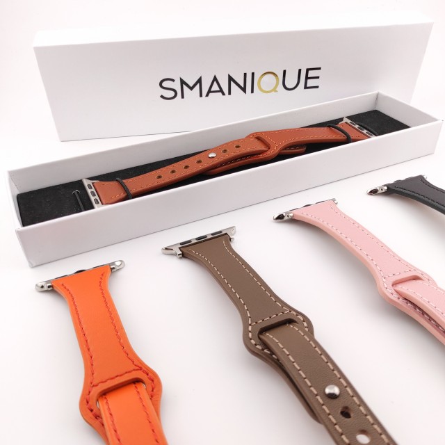 Apple Watch Genuine Thin Leather Band Pin-and-Tuck - Hera Slim | SMANIQUE