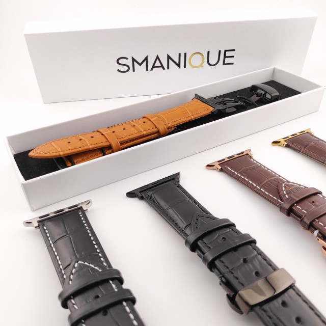 Apple Watch Dressy Genuine Leather Band with Butterfly Clasp - Cerbero | SMANIQUE